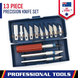 Precision Knife Set | 13-Piece | Exacto Style Multi-Function Hobby Knives | Crafts & DIY