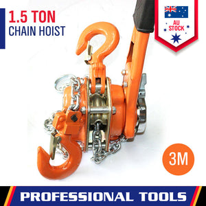 1.5 Ton Lever Block Chain Hoist G80 Ratchet Hoist | Capacity 3m Lifter | Heavy Duty
