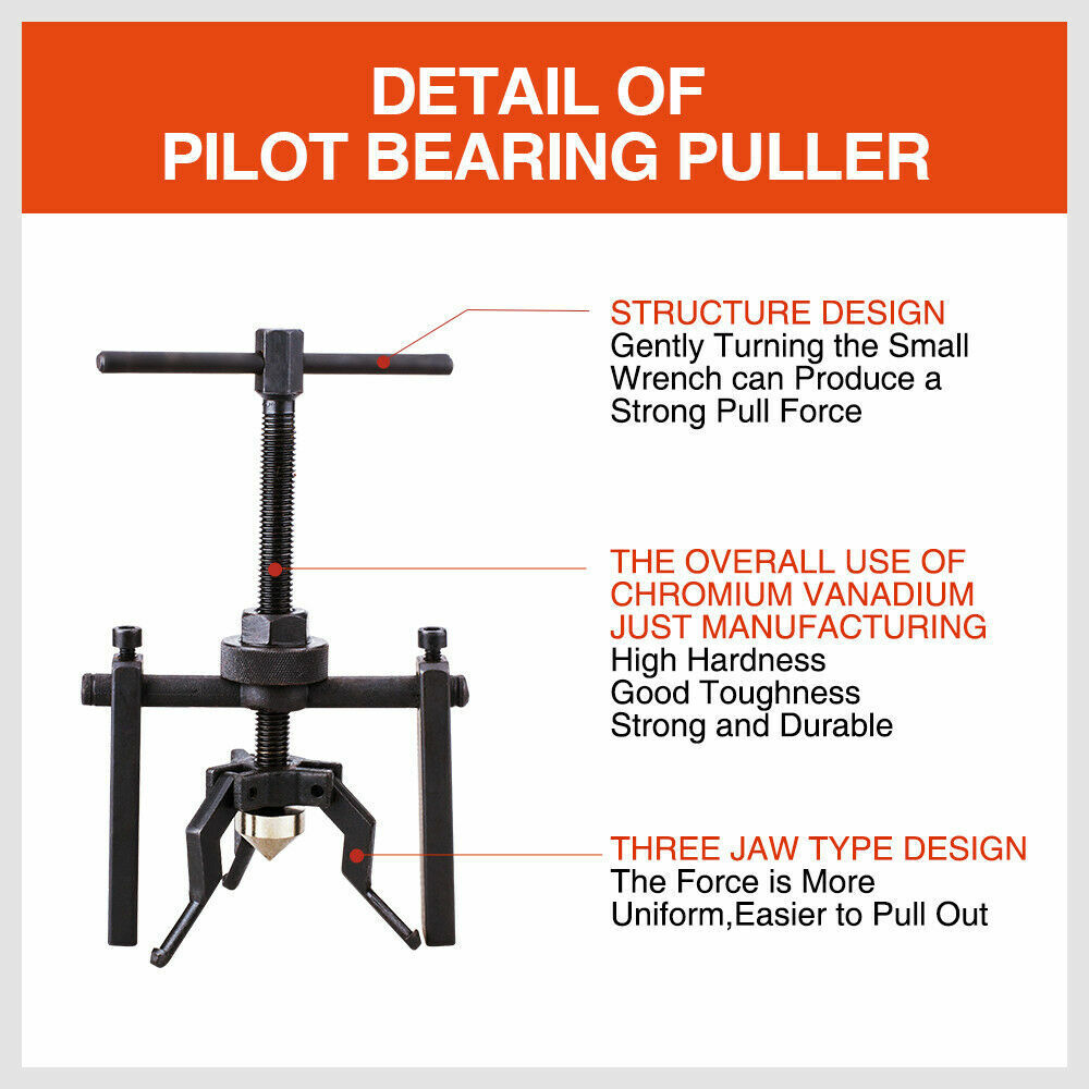 Pilot Bearing Puller | 3 Jaws Gear Extractor | Motorcycle Remover | Heavy Duty Bushing Tool