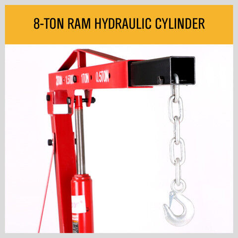 Engine Crane | 2 Ton | Hydraulic Hoist Folding Shop Mobile Lifter | Workshop Lift