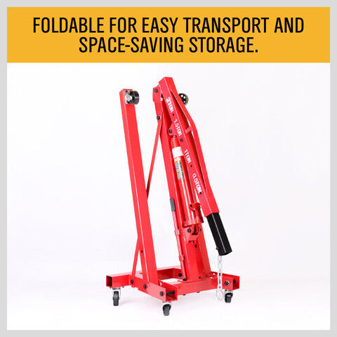 Engine Crane | 2 Ton | Hydraulic Hoist Folding Shop Mobile Lifter | Workshop Lift