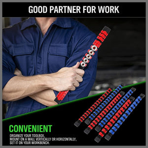 SWANLAKE Socket Organizer Set | 6-Piece | 86 Sliding Clips | Rack Rail Mountable | Premium Quality Storage Holders