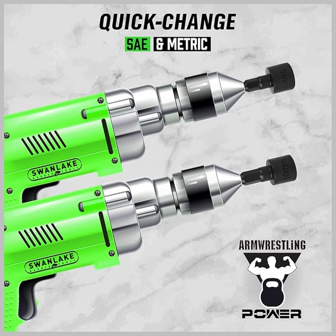 SWANLAKE Power Nut Driver Set | 20PCS | 1/4” Hex Head | SAE & Metric | Impact Drill Compatible