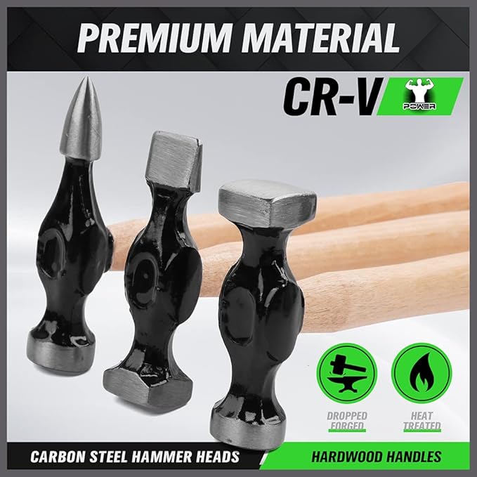 SWANLAKE Auto Body Repair Kit | 7-Piece | Carbon Steel Hammer Heads | Auto Repair Tools | SW-66076