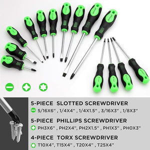 SWANLAKE Magnetic Screwdriver Set | 86PCS | Slotted | Phillips | Torx | Mini Precision | Replaceable Bits | Nut Drivers | Toolbox Included