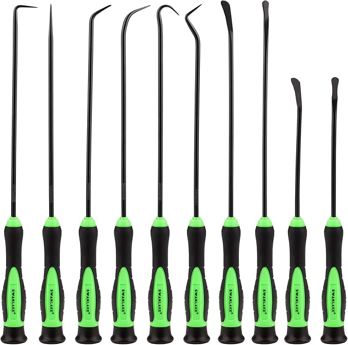 SWANLAKE Pick and Hook Set | 10-Piece | Auto Oil Seal & O-Ring Removal Tool