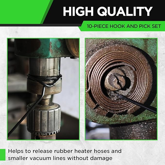 SWANLAKE Pick and Hook Set | 10-Piece | Auto Oil Seal & O-Ring Removal Tool