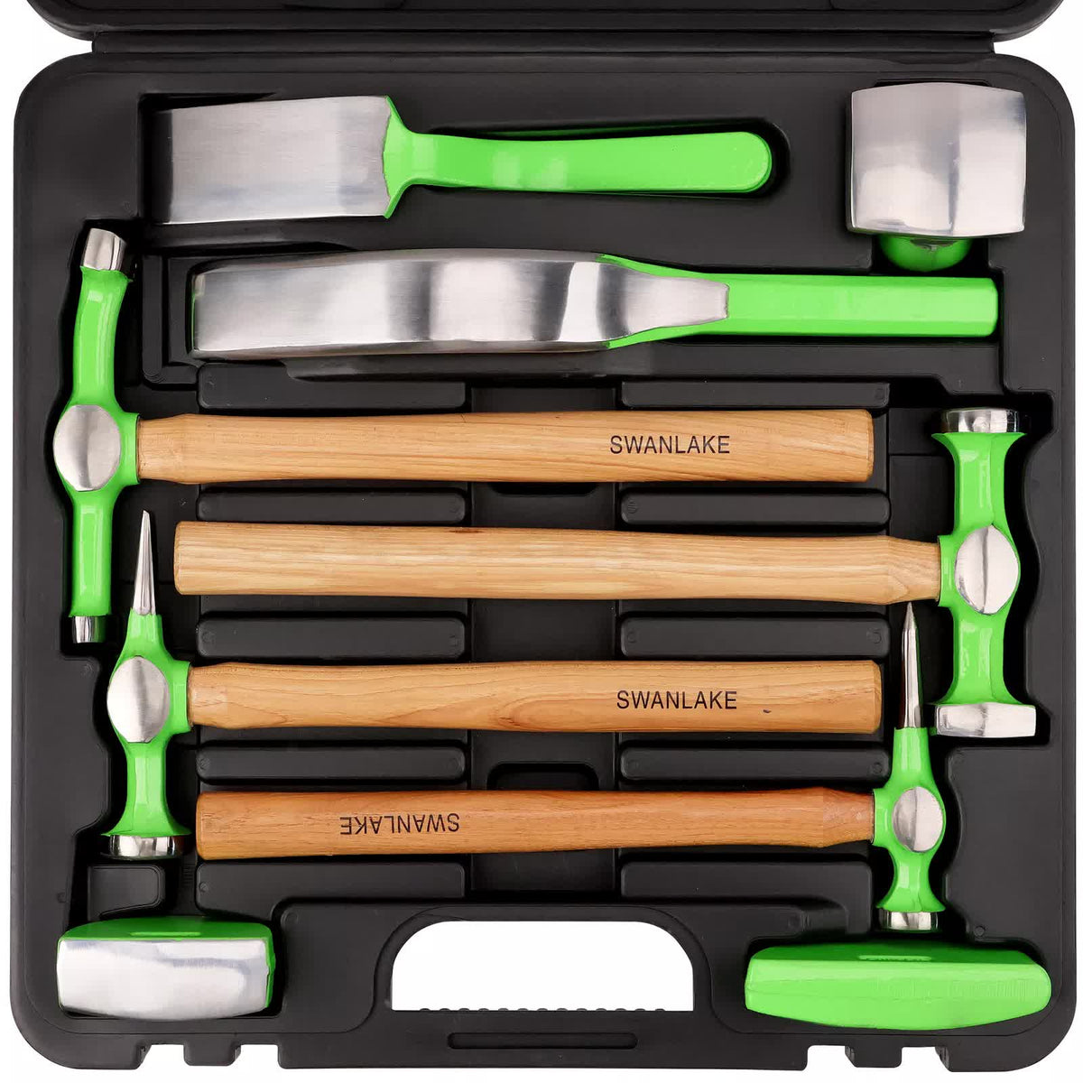 9-Piece Garden Tools Auto Body Hammer Dolly Set | Car Body Dent Repair Tool Case
