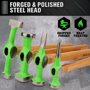 9-Piece Garden Tools Auto Body Hammer Dolly Set | Car Body Dent Repair Tool Case