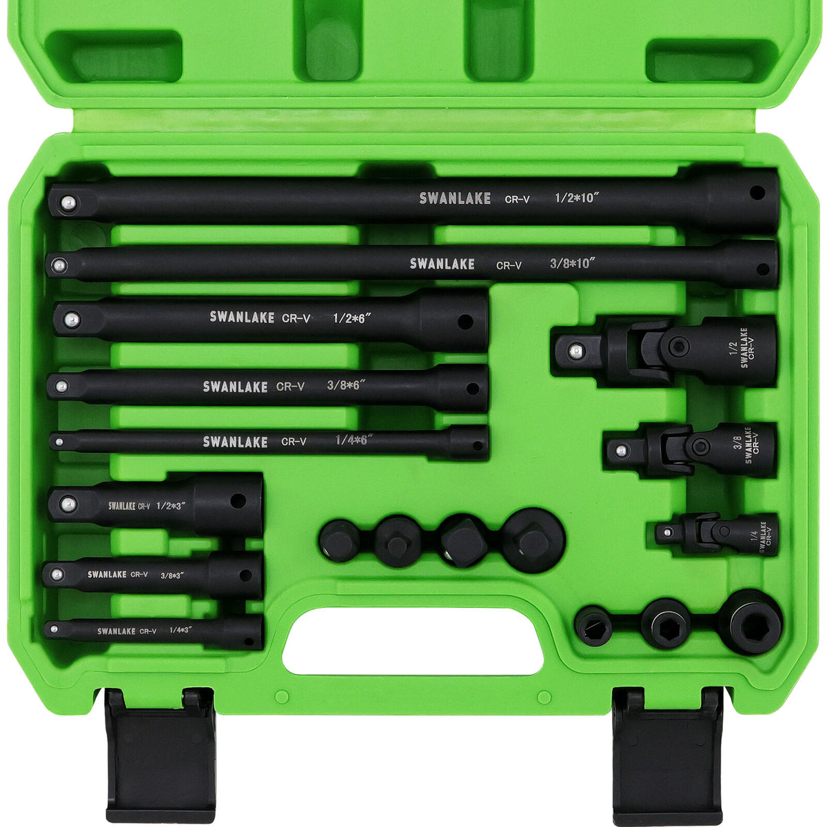 SWANLAKE Drive Tool Accessory Set | 18-Piece | Extension Bars | Impact Universal Joint Set