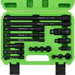 SWANLAKE Drive Tool Accessory Set | 18-Piece | Extension Bars | Impact Universal Joint Set