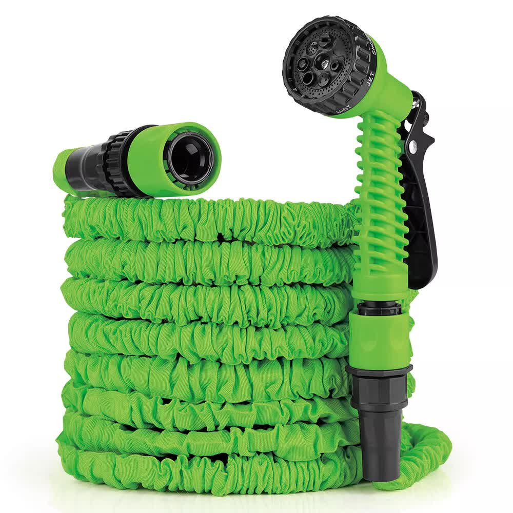 25FT Water Garden Hose | Flexible Expandable Pipe | Car Wash with Spray Nozzle Gun