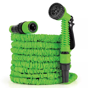25FT Water Garden Hose | Flexible Expandable Pipe | Car Wash with Spray Nozzle Gun