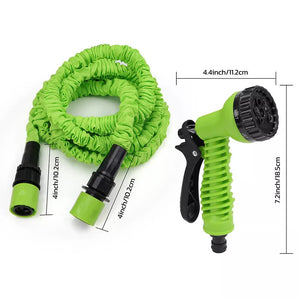 25FT Water Garden Hose | Flexible Expandable Pipe | Car Wash with Spray Nozzle Gun