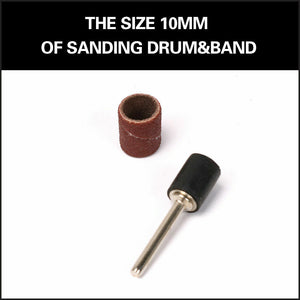 Sanding Bands Drum Sleeve Set | 51-Piece | 120 Grits | Mandrel Dremel Rotary Kit | 3mm Shank