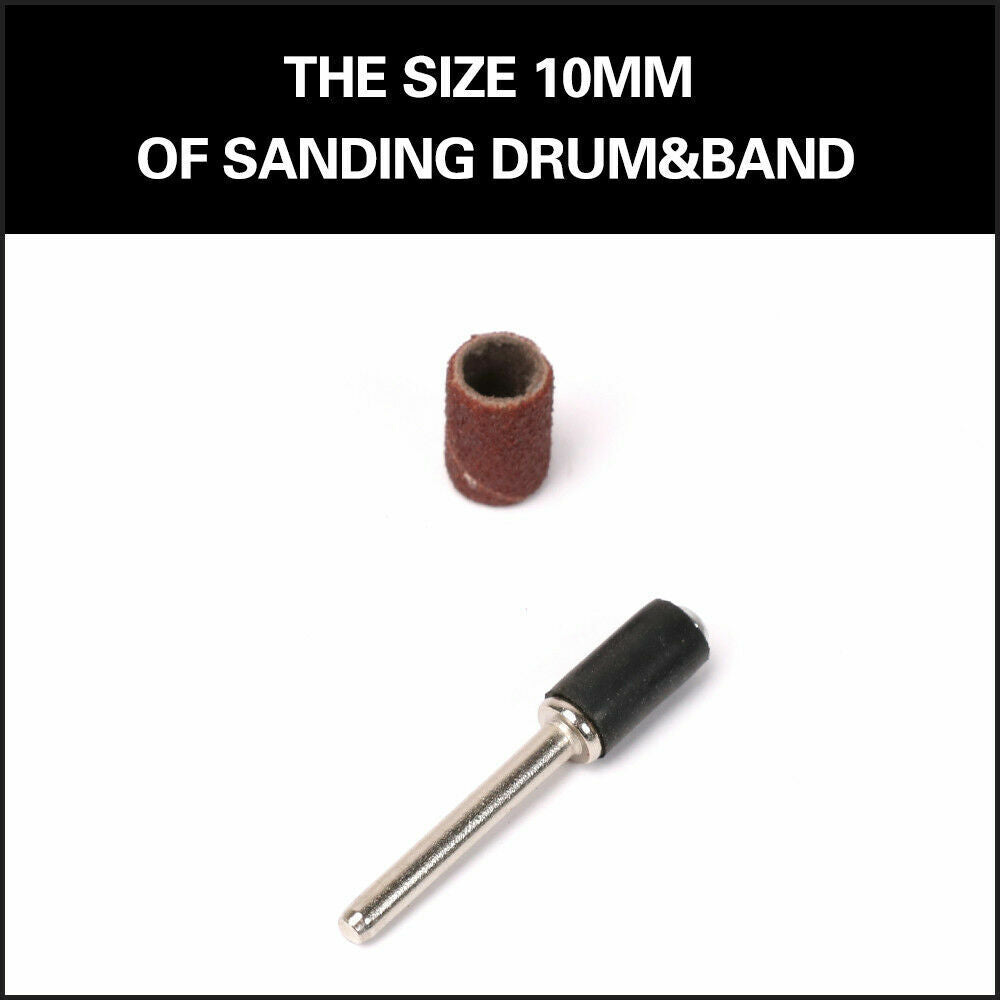 Sanding Bands Drum Sleeve Set | 51-Piece | 120 Grits | Mandrel Dremel Rotary Kit | 3mm Shank