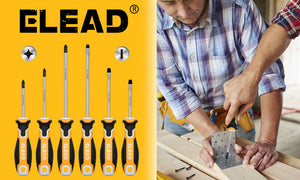 ELEAD Magnetic Screwdriver Set | 6-Piece | Phillips & Slotted | Non-Slip CR-V Handles