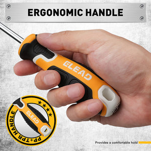 ELEAD Magnetic Screwdriver Set | 6-Piece | Phillips & Slotted | Non-Slip CR-V Handles