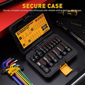 16Pc SAE Hex Bit Impact Socket Set | 5/64"-9/16" | Allen Socket Set with Adapter