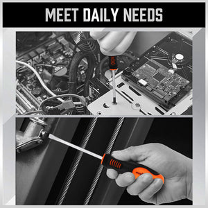 HORUSDY Magnetic Screwdriver Set | 8-Piece | Non-Slip Handle | Phillips & Slotted Tools