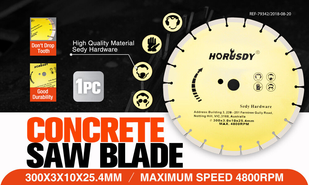 Concrete Saw Blade | 300mm (12") | Masonry Cutting Disc | Diamond Circular Stone Cutter