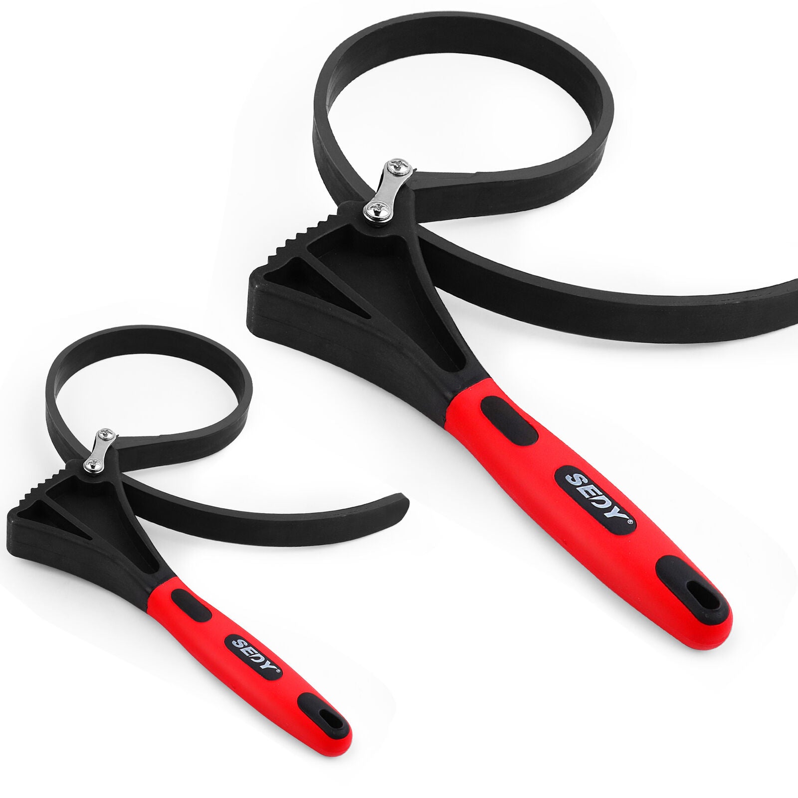 2x Rubber Strap Wrench | Adjustable DIY Plumber | Jars Hose Pipe Oil Filter Opener