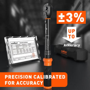 3pc Click Torque Wrench Set | 1/4" Drive | Ratchet + Adaptor + Extension | Workshop