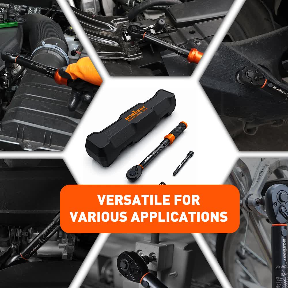 3pc Click Torque Wrench Set | 1/4" Drive | Ratchet + Adaptor + Extension | Workshop