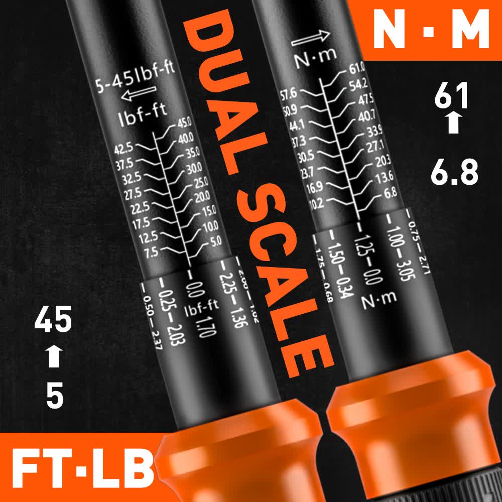 4pc Click Torque Wrench Set | 3/8" Drive | Ratchet + Adaptor + Extension | Workshop