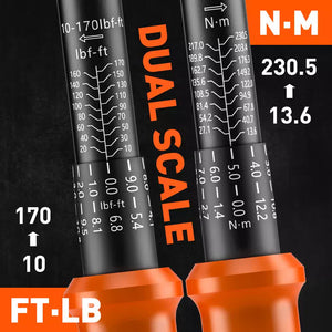 3pc Click Torque Wrench Set | 1/2" Drive | Ratchet + Adaptor + Extension | Workshop