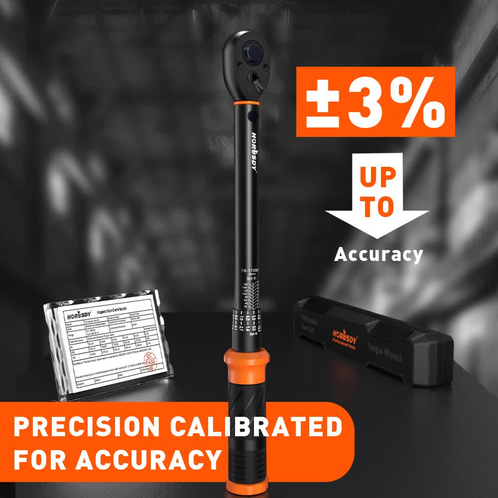 3pc Click Torque Wrench Set | 1/2" Drive | Ratchet + Adaptor + Extension | Workshop