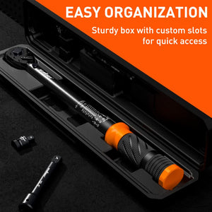 3pc Click Torque Wrench Set | 1/2" Drive | Ratchet + Adaptor + Extension | Workshop