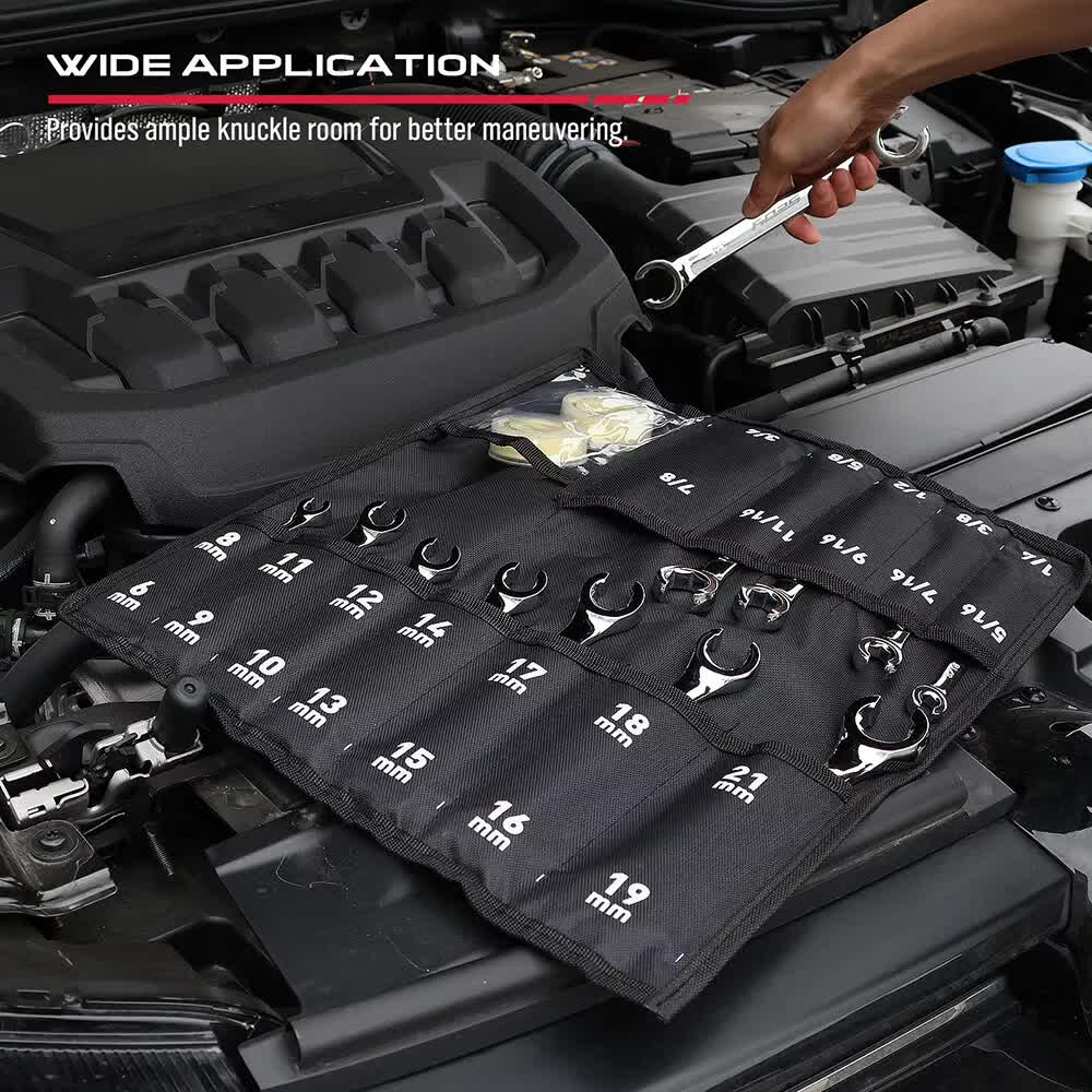 12pc Flare Nut Spanner Set | Metric & SAE | With Teflon Tape | Brake Line Repair