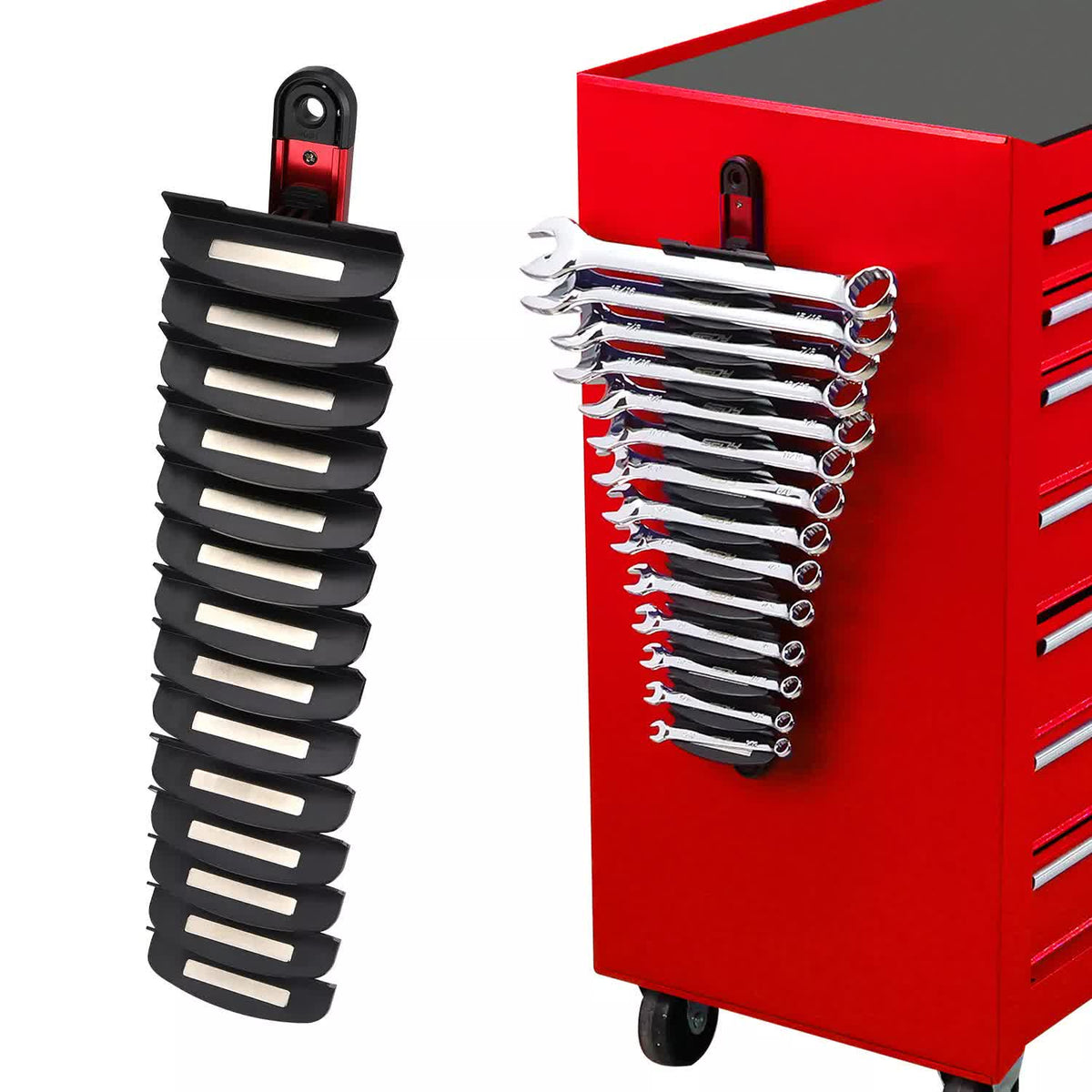 Magnetic Spanner Rack | 14 Slots | Adjustable Spanner Organiser | Portable | AU Stock