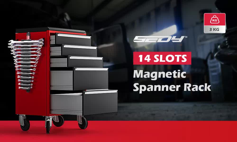 Magnetic Spanner Rack | 14 Slots | Adjustable Spanner Organiser | Portable | AU Stock