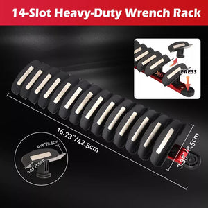Magnetic Spanner Rack | 14 Slots | Adjustable Spanner Organiser | Portable | AU Stock