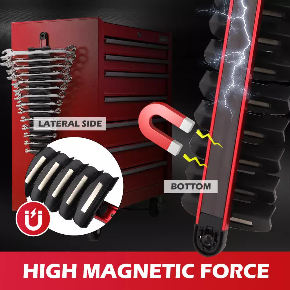Magnetic Spanner Rack | 14 Slots | Adjustable Spanner Organiser | Portable | AU Stock