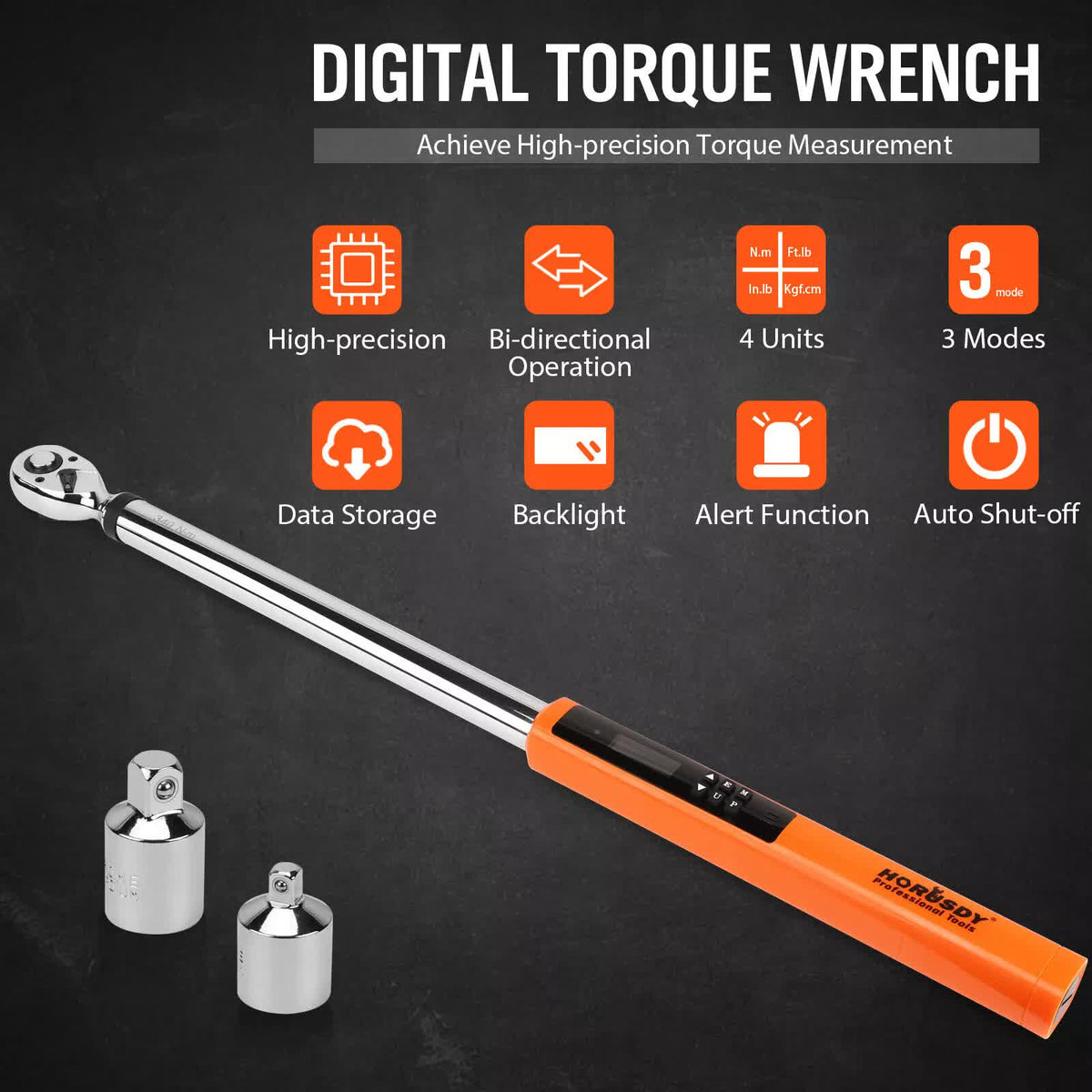 3pc Digital Torque Wrench Set | 1/2" Drive | 17–340Nm | 25–250ft.lb | Motorcycle Use