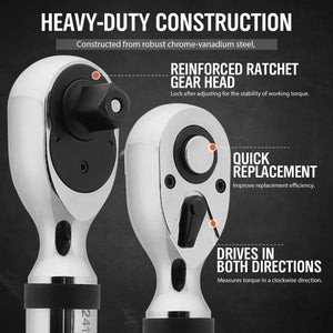 3pc Digital Torque Wrench Set | 1/2" Drive | 17–340Nm | 25–250ft.lb | Motorcycle Use
