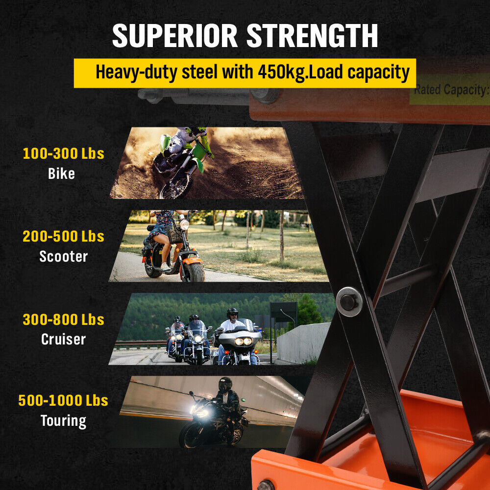 Motorbike Lift Jack | 205KG Motorcycle Stand | Hoist Repair Work Bench