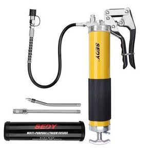 Grease Gun | 18" Heavy Duty | 8000 PSI Pistol Grip Flex Hose | Barrel Cartridge Included