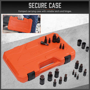 HORUSDY Torx Bit Socket Set | 66-Piece | Female External Sockets | Impact Adapter Included