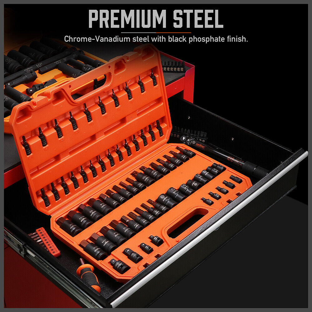 HORUSDY Torx Bit Socket Set | 66-Piece | Female External Sockets | Impact Adapter Included