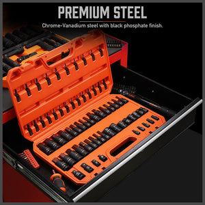 HORUSDY Torx Bit Socket Set | 66-Piece | Female External Sockets | Impact Adapter Included