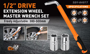 3-Piece Telescoping Lug Wrench | 17/19mm & 21/23mm Extendable Tire Wrench