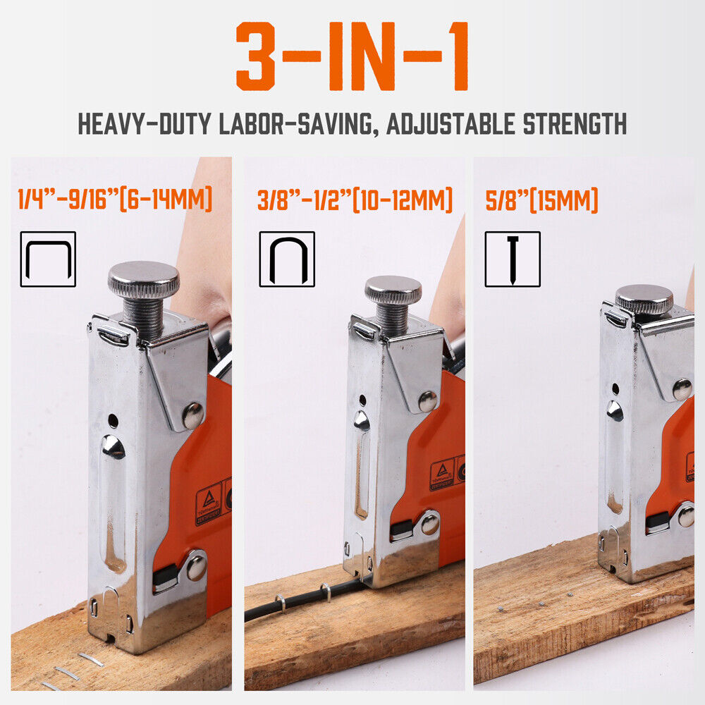 HORUSDY 3-in-1 Heavy Duty Staple Gun | Fastener Tacker | Free Staples Included
