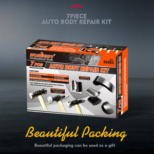 Car Dent Repair Tool Kit | 7-Piece | Auto Body Panel Repair with Wooden Handles