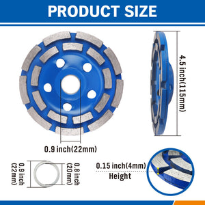4.5inch Diamond Segment Grinding Concrete Cup Wheel Disc | Granite Stone | 115mm