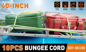 10-Piece Bungee Cords with Hook | 40inch | Outdoor Elastic Bungee Straps Luggage