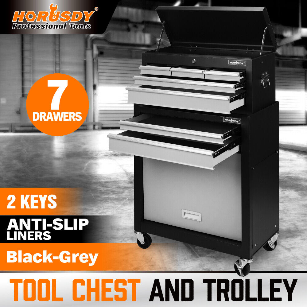 HORUSDY Tool Box Trolley | 7-Drawer | Storage Cabinet Cart | Garage Toolbox Organizer